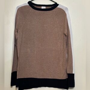 Women's A New Day Colorblock Crewneck Sweater  with Black and White Raglan Sleev